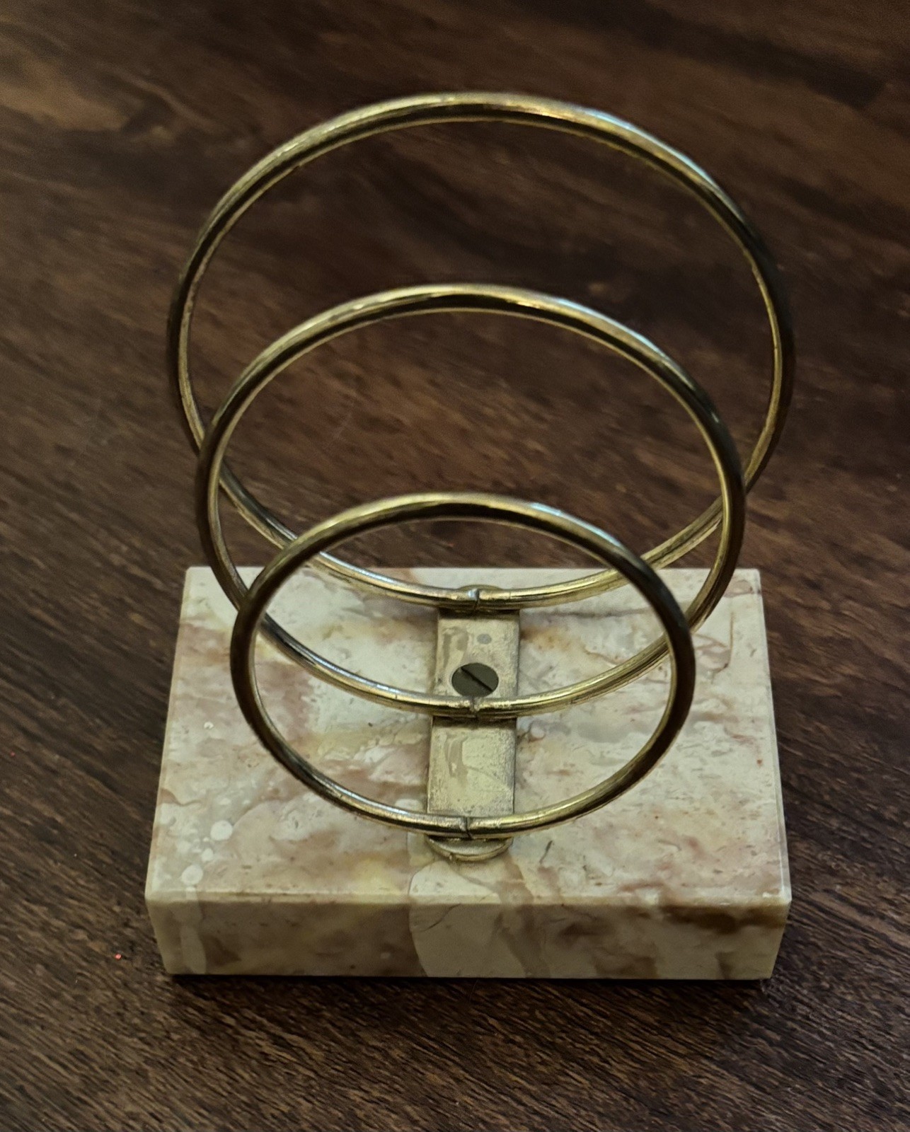 VINTAGE Pink Marble & Brass Letter/ Envelope Holder -Gorgeous - Great condition VINTAGE Pink Marble & Brass Letter/ Envelope Holder -Gorgeous - Great condition