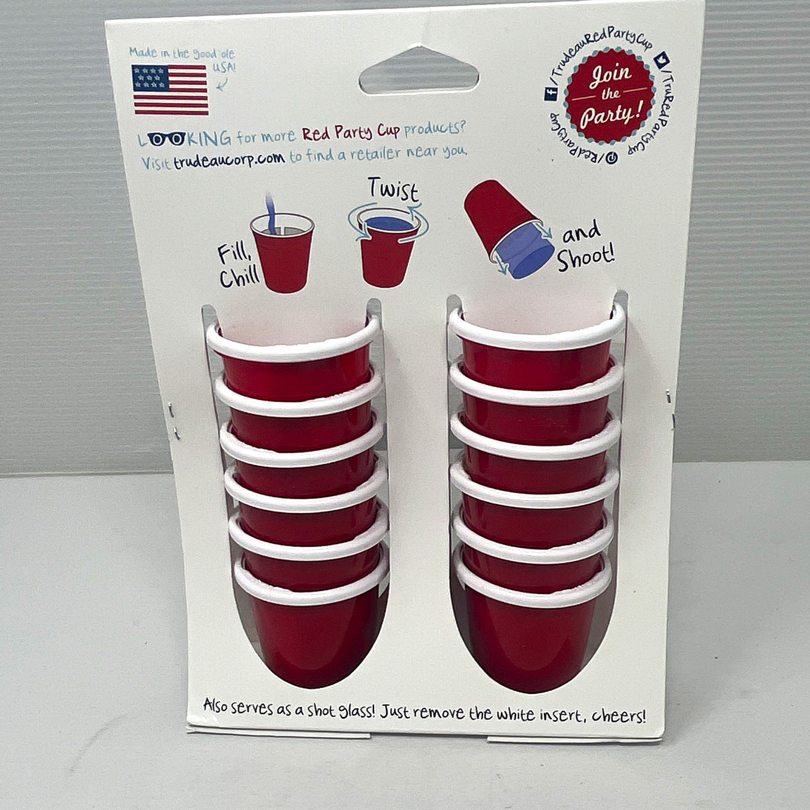 Red Party Cup Twist \'n Shot Reusable Stackable BPA-Free Shot Glasses 12pc 2oz Red Party Cup Twist \'n Shot Reusable Stackable BPA-Free Shot Glasses 12pc 2oz
