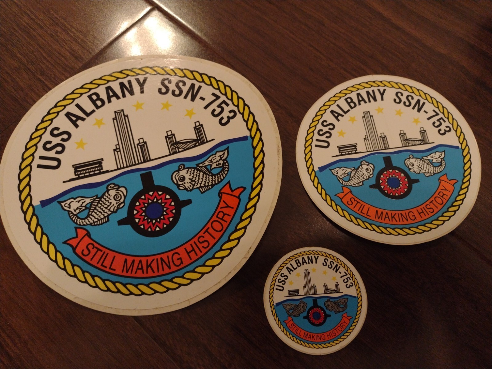 Lot 3 USS Albany SSN 753 Stickers Navy Submarine still making history 2,4,6\