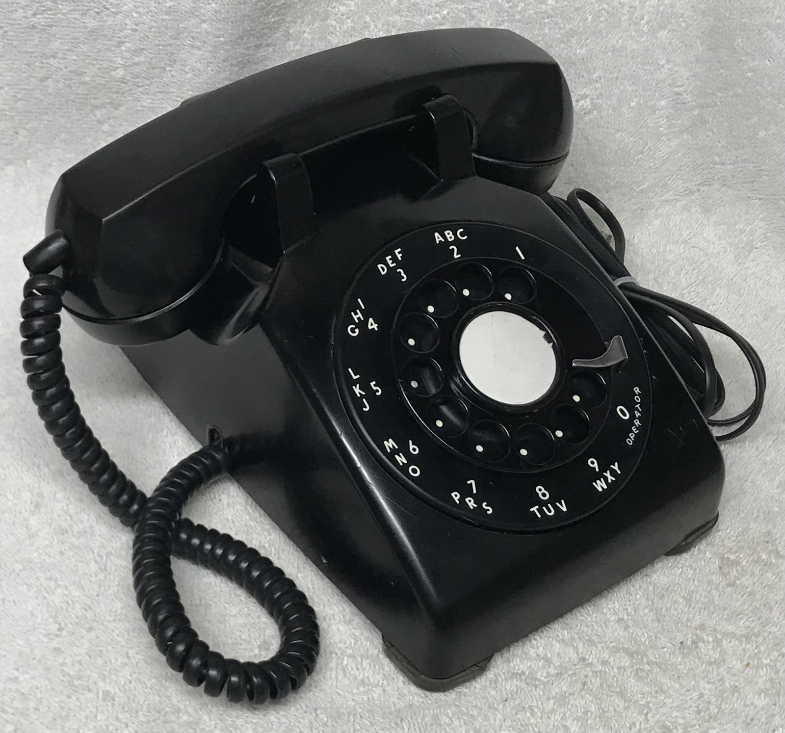 1956 WESTERN ELECTRIC C/D 500 (10-58) BLACK Rotary Dial Desk Table Top Telephone