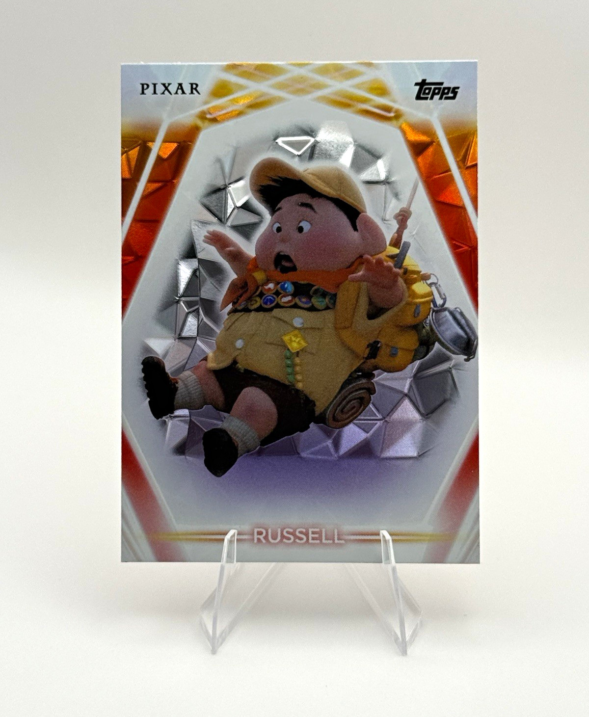 Topps 2023 Topps Chrome Disney 100 Pixar Up Russell #130 Orange Refractor