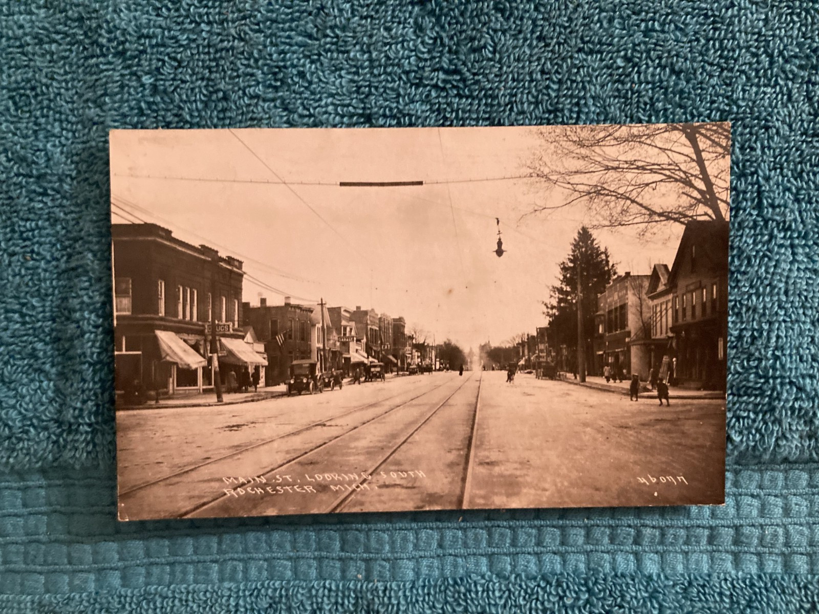RPPC Rochester Michigan Main & University Viewing Hotel Theater Posted 1924