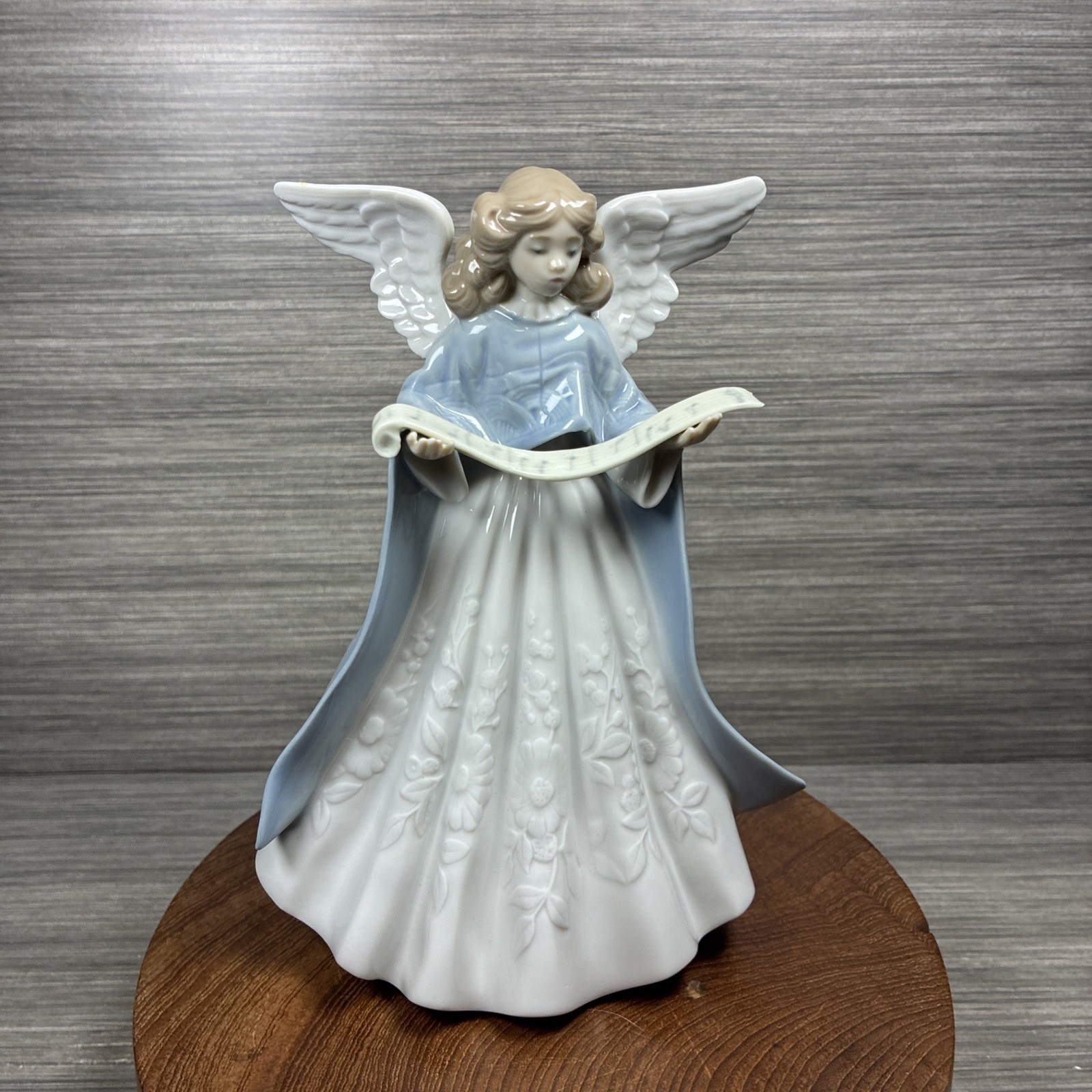 Authentic VTG Lladró Christmas Tree Topper Blue Porcelain #5962 PRISTINE Glossy