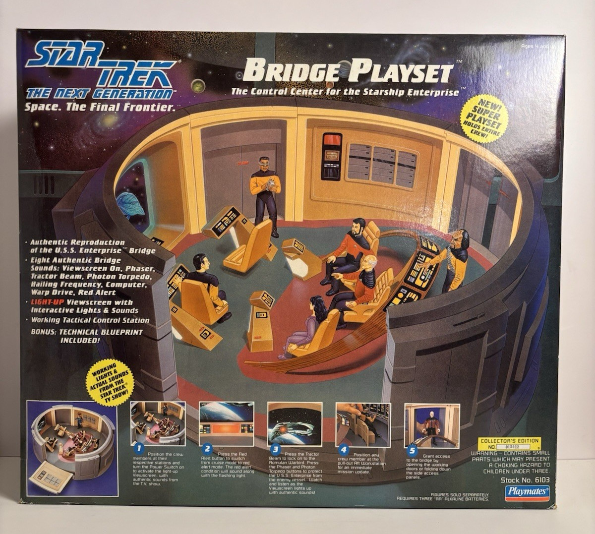 Playmates 1993 Star Trek The Next Generation Bridge Playset #6103 Original Box Playmates 1993 Star Trek The Next Generation Bridge Playset #6103 Original Box
