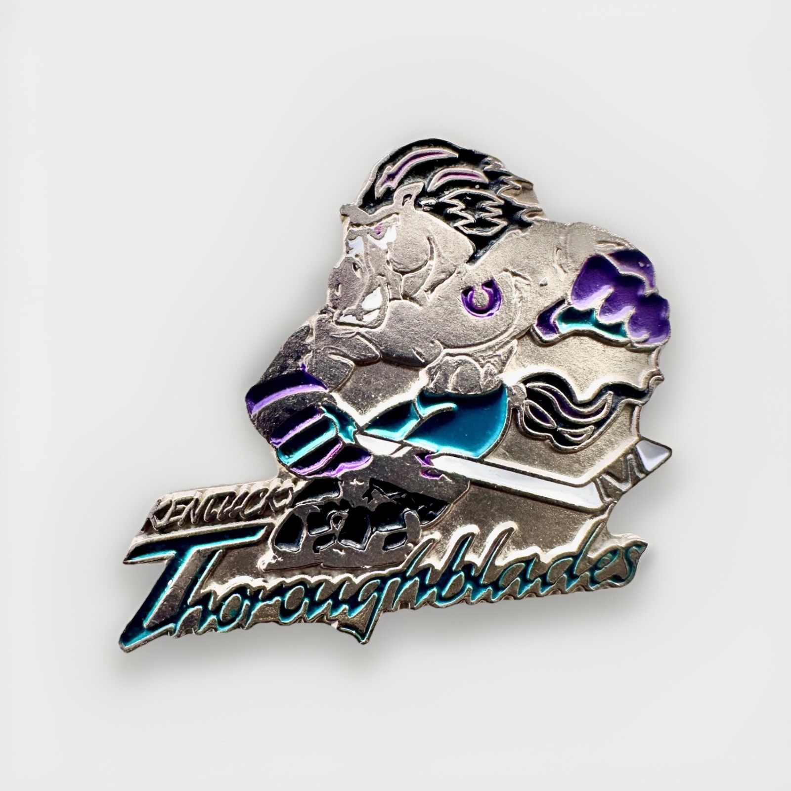 Vintage Kentucky Thoroughblades Hockey AHL Enamel Lapel Hat Pin Lexington Lucky