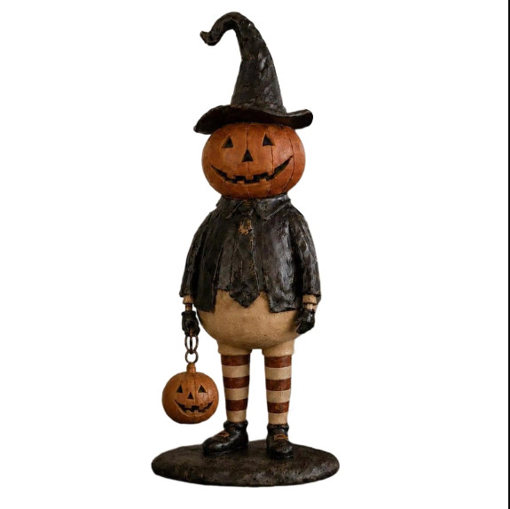 Vintage Halloween Pumpkin Lantern Witch Gentleman Lighted Tabletop Decor Vintage Halloween Pumpkin Lantern Witch Gentleman Lighted Tabletop Decor