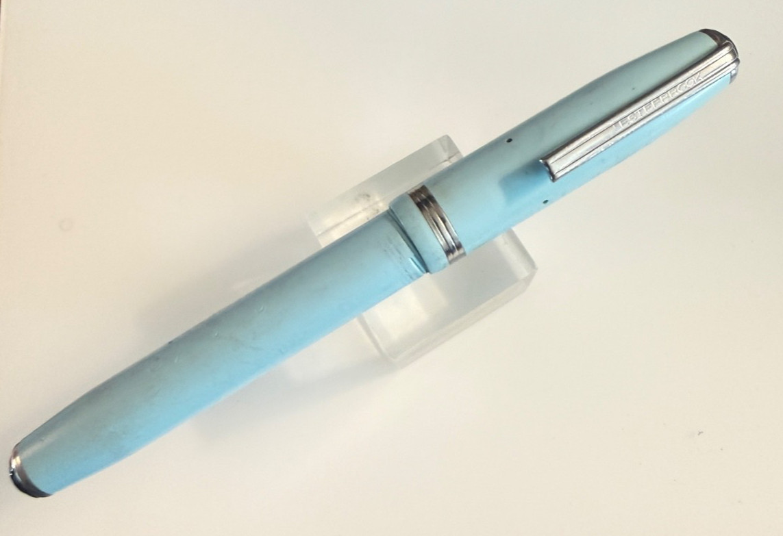 1950s Blue Esterbrook purse pen pen with 2442 Firm Stub nib. No lip cracks