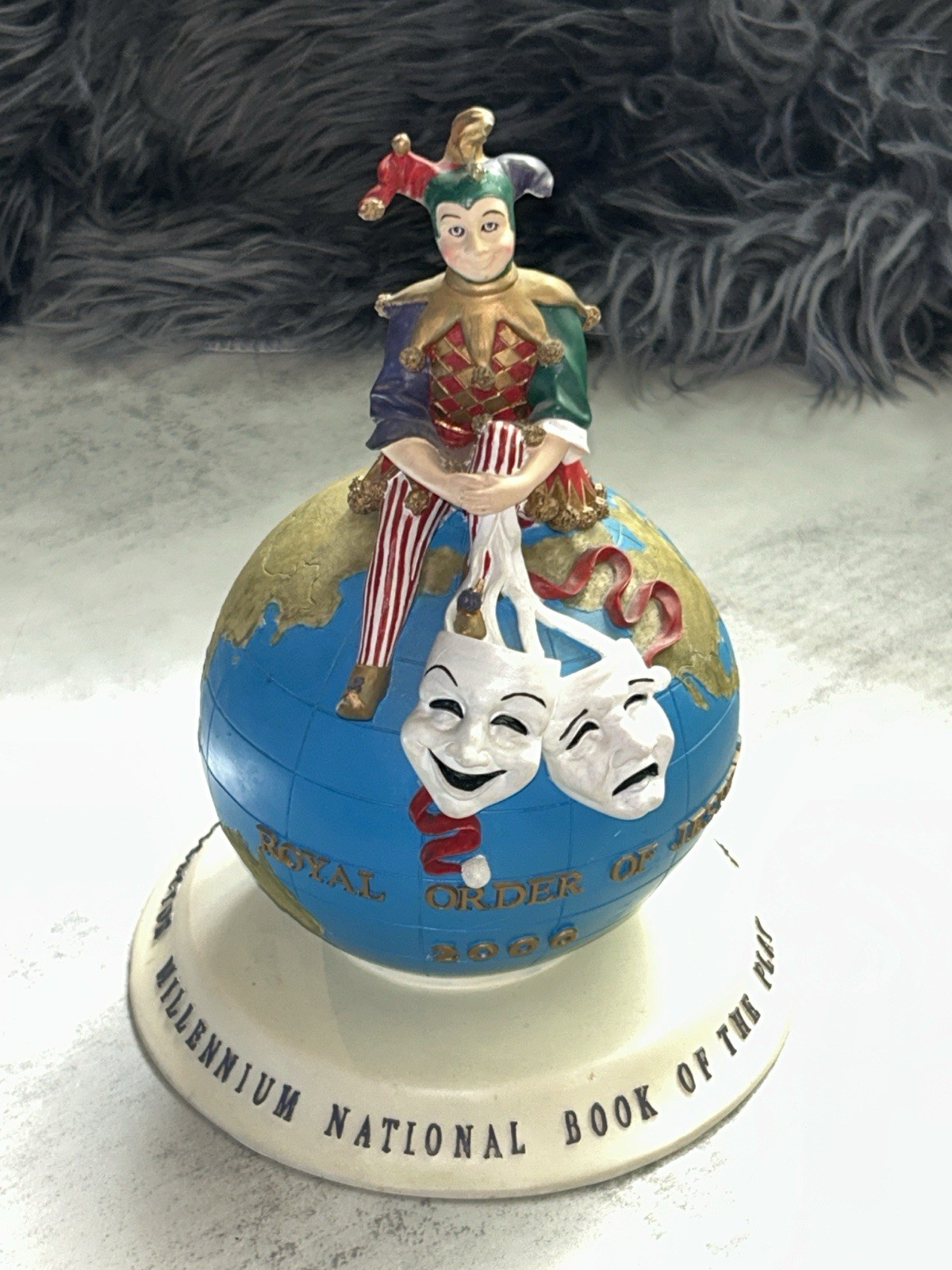 Rare R0J JESTERS 2000 MILLENNIUM NATIONAL BOOK OF THE PLAY WORLD GLOBE Freemason