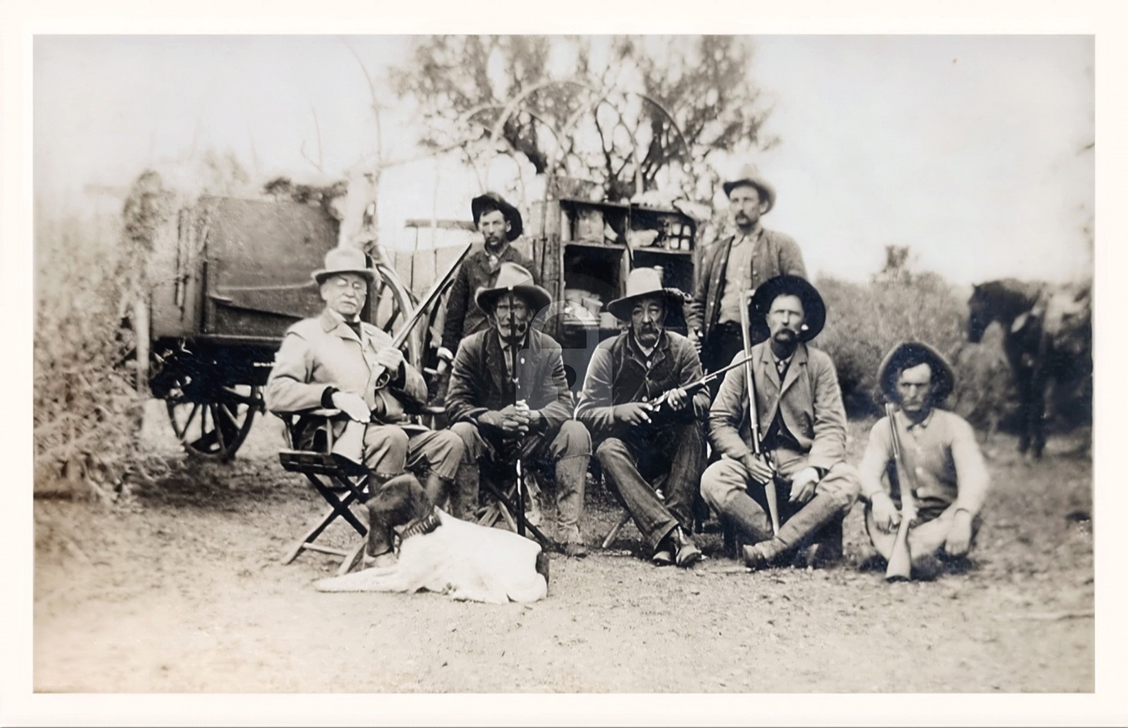 c1910 Texas Cowboys & Guns Rifles Chuck Wagon RPPC Photo Postcard COPY