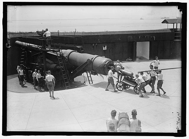 Photo:Military Training 1917 1918 Coastal Artillery Gun Drill