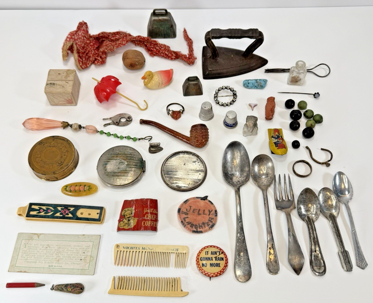 1920s–1950s Vintage Personal Keepsake Box Mixed Small Curios Untouched Lot