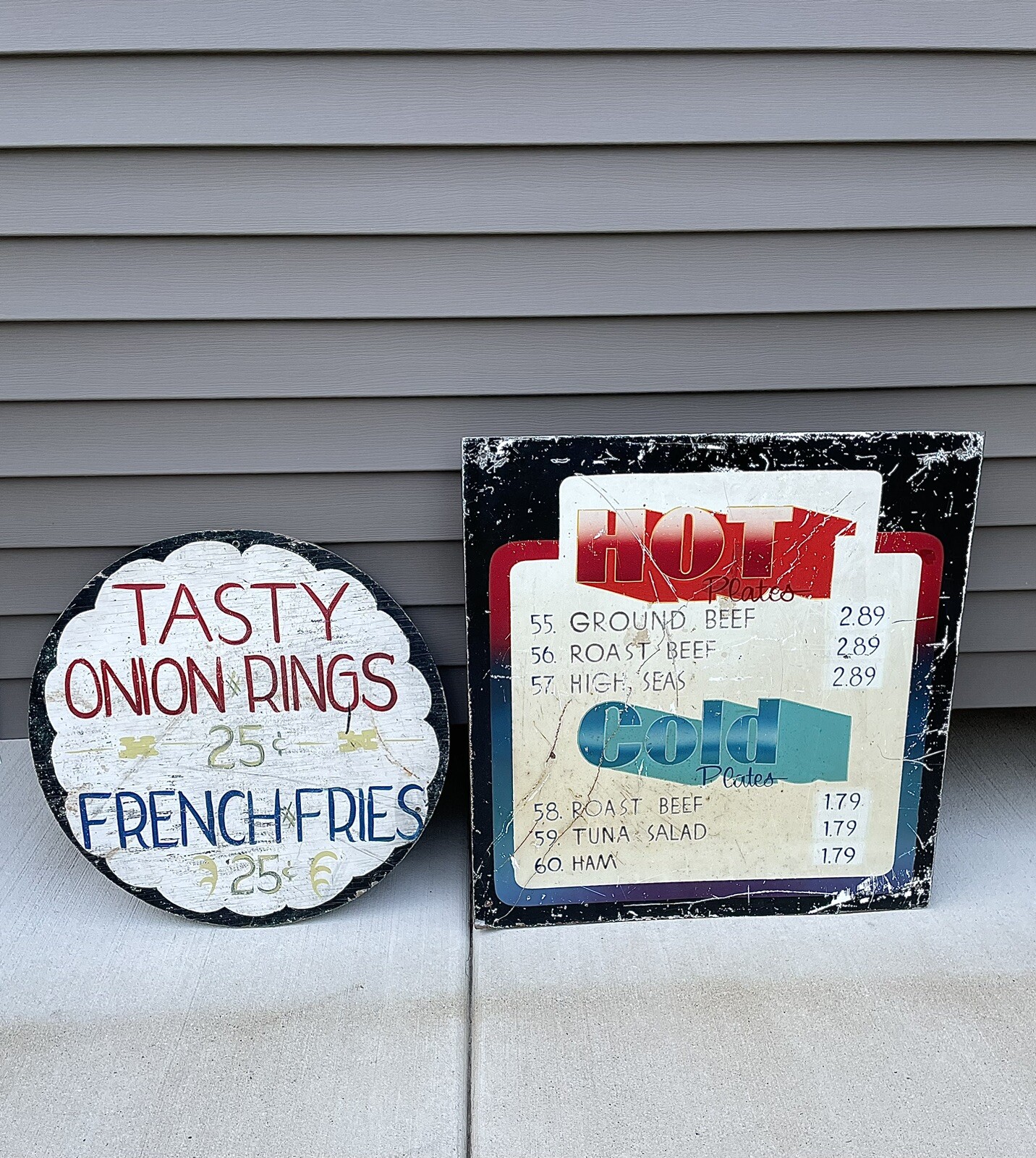 Antique Vintage Carnival Grocery Store Deli Advertising Signs Display 1950s 60s Antique Vintage Carnival Grocery Store Deli Advertising Signs Display 1950s 60s