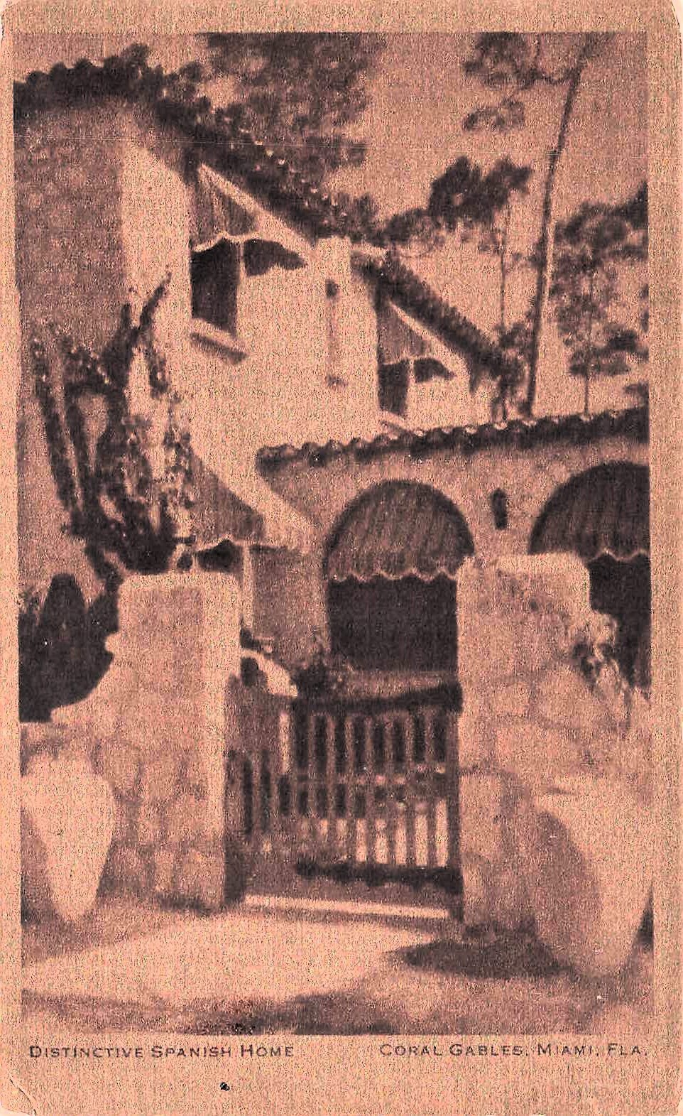 Coral Gables Miami FL Florida Spanish Bungalow Architecture Vtg Postcard G3