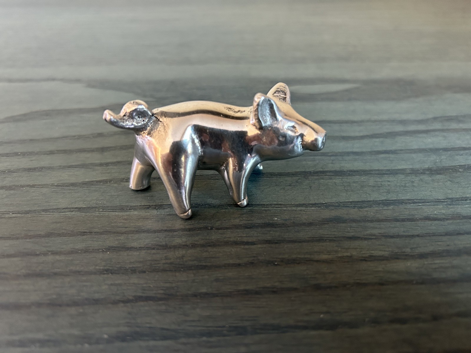 Vintage Silver Metal Pig Figurine Charming Rustic Farmhouse Cute Vintage Silver Metal Pig Figurine Charming Rustic Farmhouse Cute