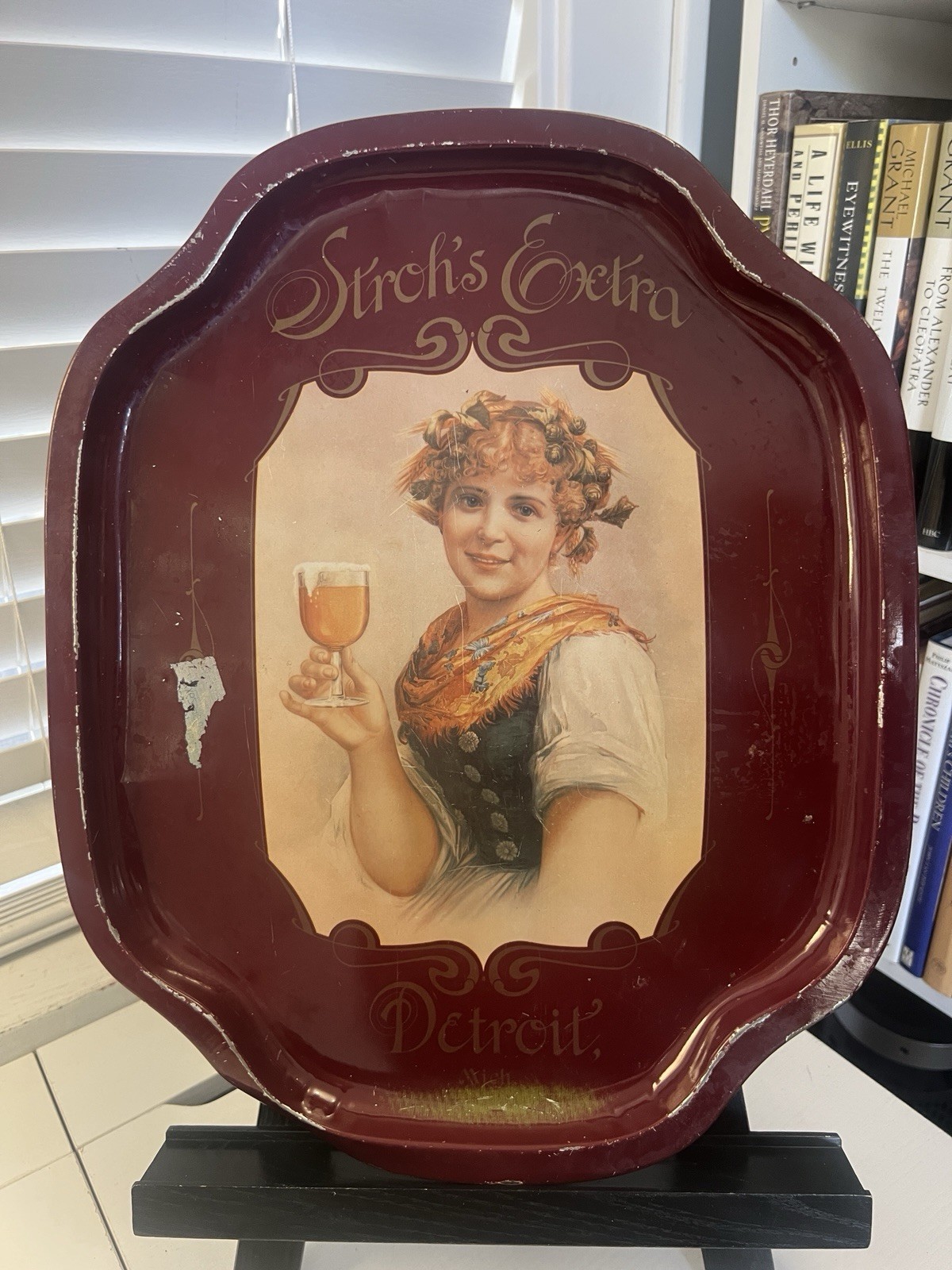 Stroh\'s Extra Detroit Beer Advertising Tray Breweriana Collectible