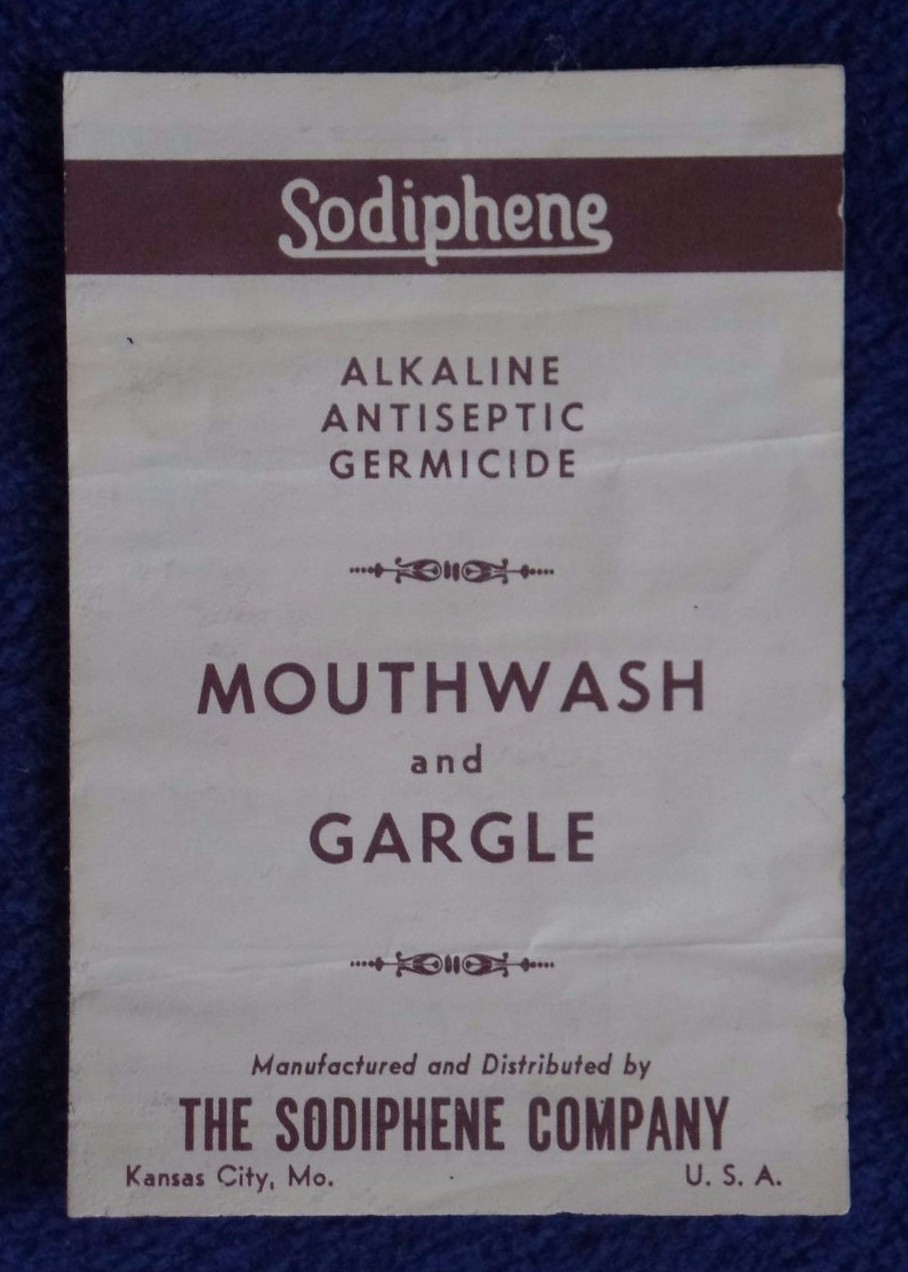 Vintage Sodiphene Mouthwash package insert, Nice dental collectible. Vintage Sodiphene Mouthwash package insert, Nice dental collectible.