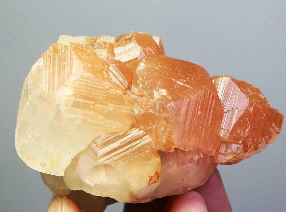 296g Natural Red Calcite Phantom Quartz Crystal Cluster Stone Mineral Specimen