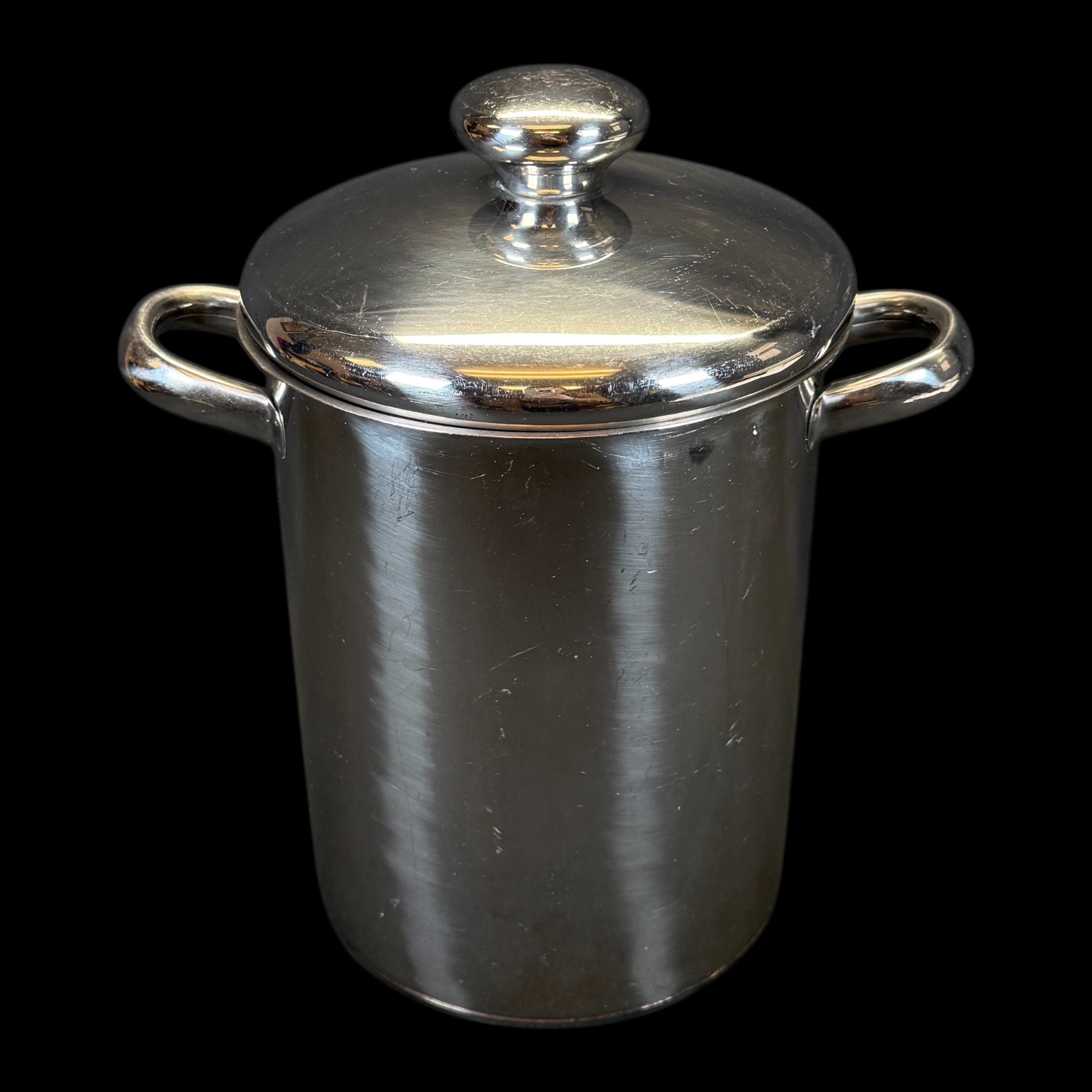 vintage 18/10 Edelstahl Ice Bucket Chrome Lid Germany Style 11\