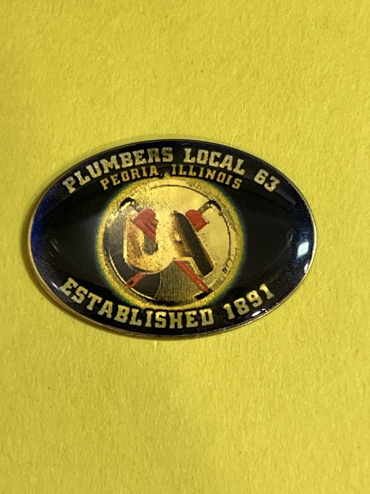 UA Local Plumbers 63 Peoria, Illinois Pin Vintage And RARE UA Local Plumbers 63 Peoria, Illinois Pin Vintage And RARE