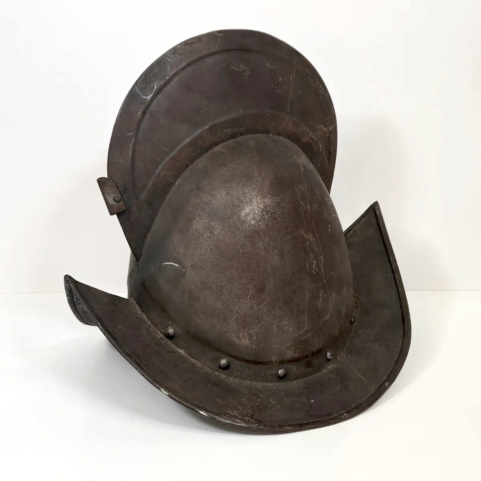 Antique 17th Century Spanish ~ German Comb Morion 2 Piece Helmet Original Antique 17th Century Spanish ~ German Comb Morion 2 Piece Helmet Original