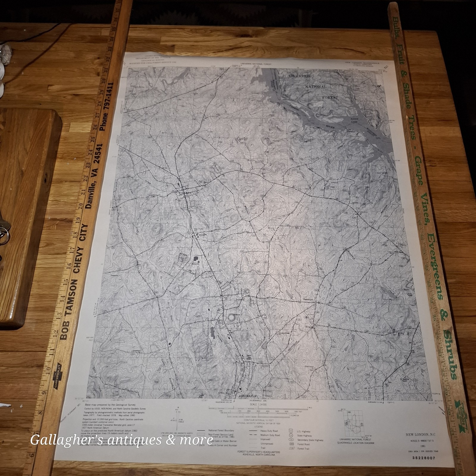 1981 New London NC UWHARRIE NATIONAL FOREST DEPARTMENT OF THE INTERIOR Map A9