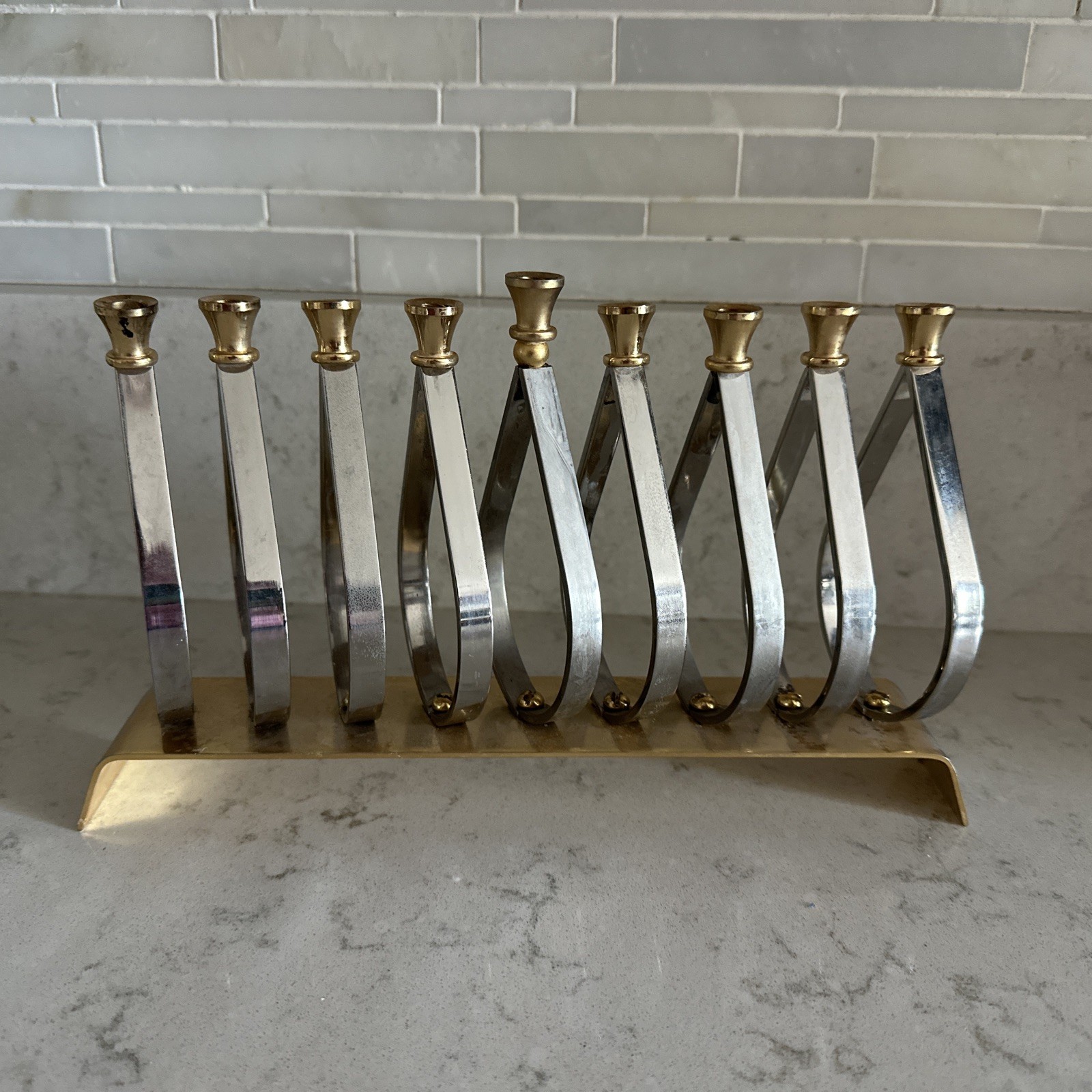 Korem Original 24kt Gold and Silver-Plated Menorah - 10” x 6”