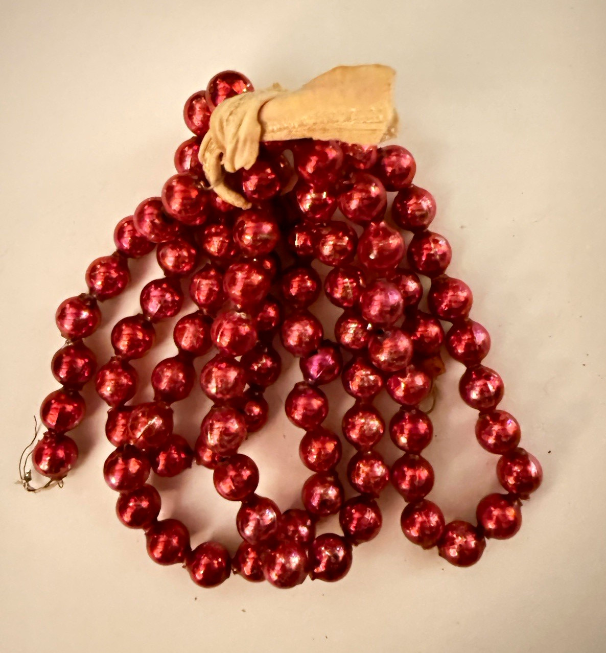 Vintage red mercury beads 63” 5/8