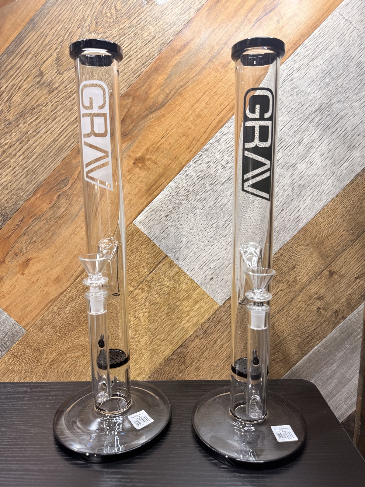 2x 17-Inch Single Perc Straight Tube GRAV Water Pipe for Smoking