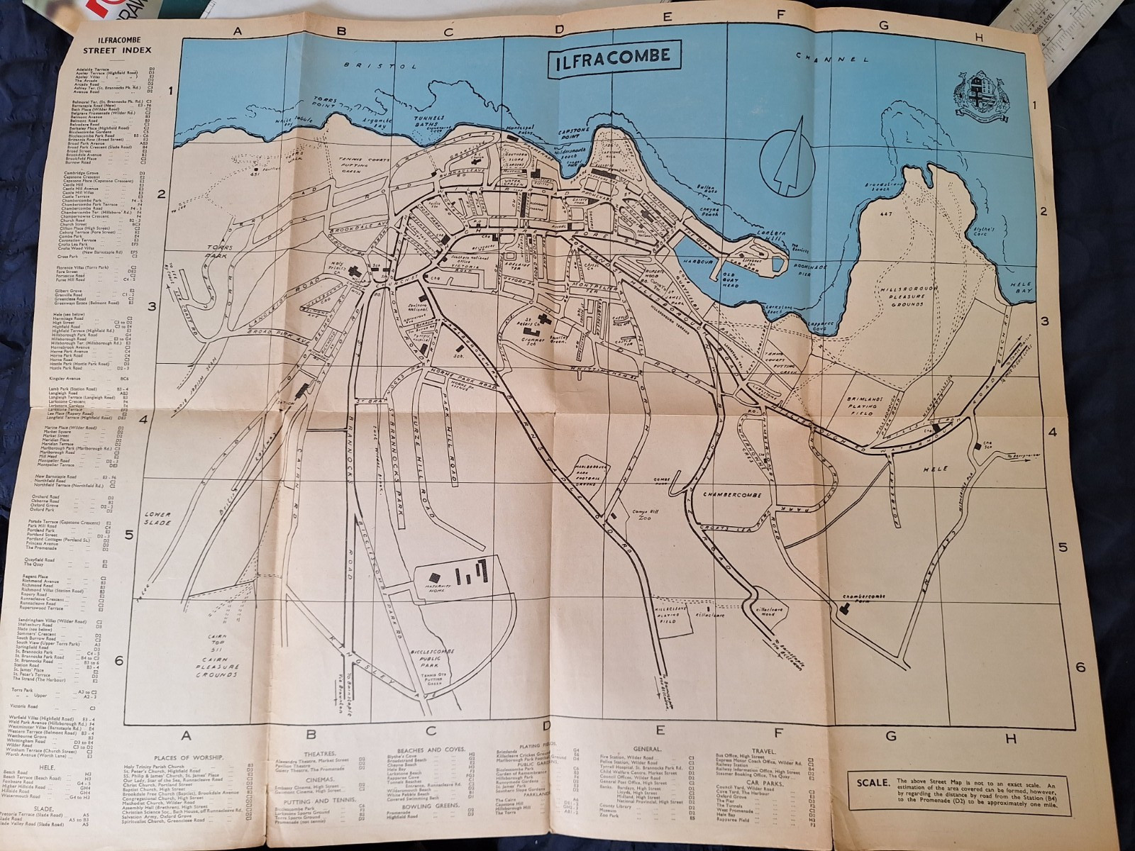 2.Ilfracombe Official Guide 1960 Vintage Devon Holiday Guide Fold-Out Street Map