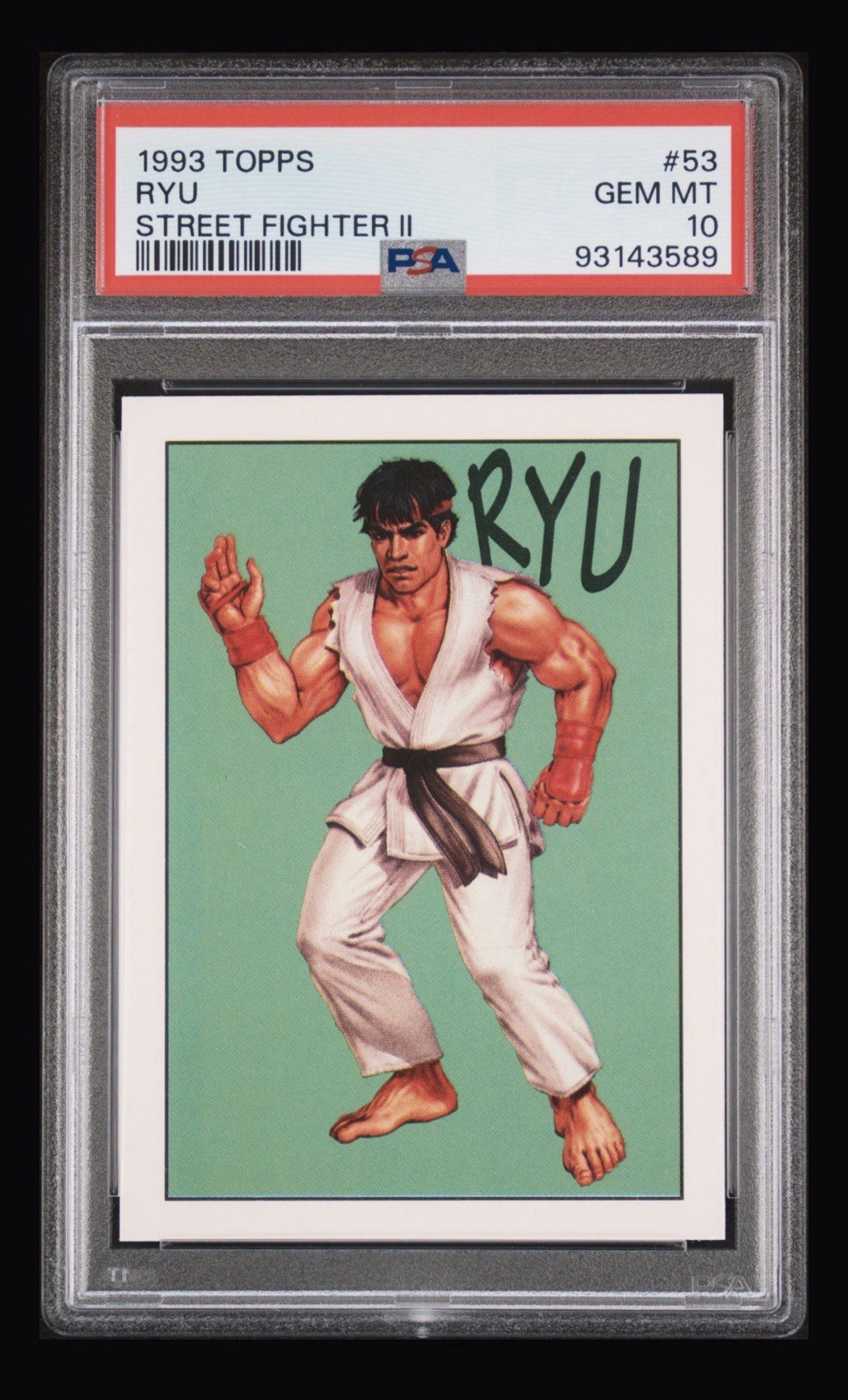 Topps 1993 Street Fighter II Ryu #53 PSA 10 GEM MT Graded Trading Card