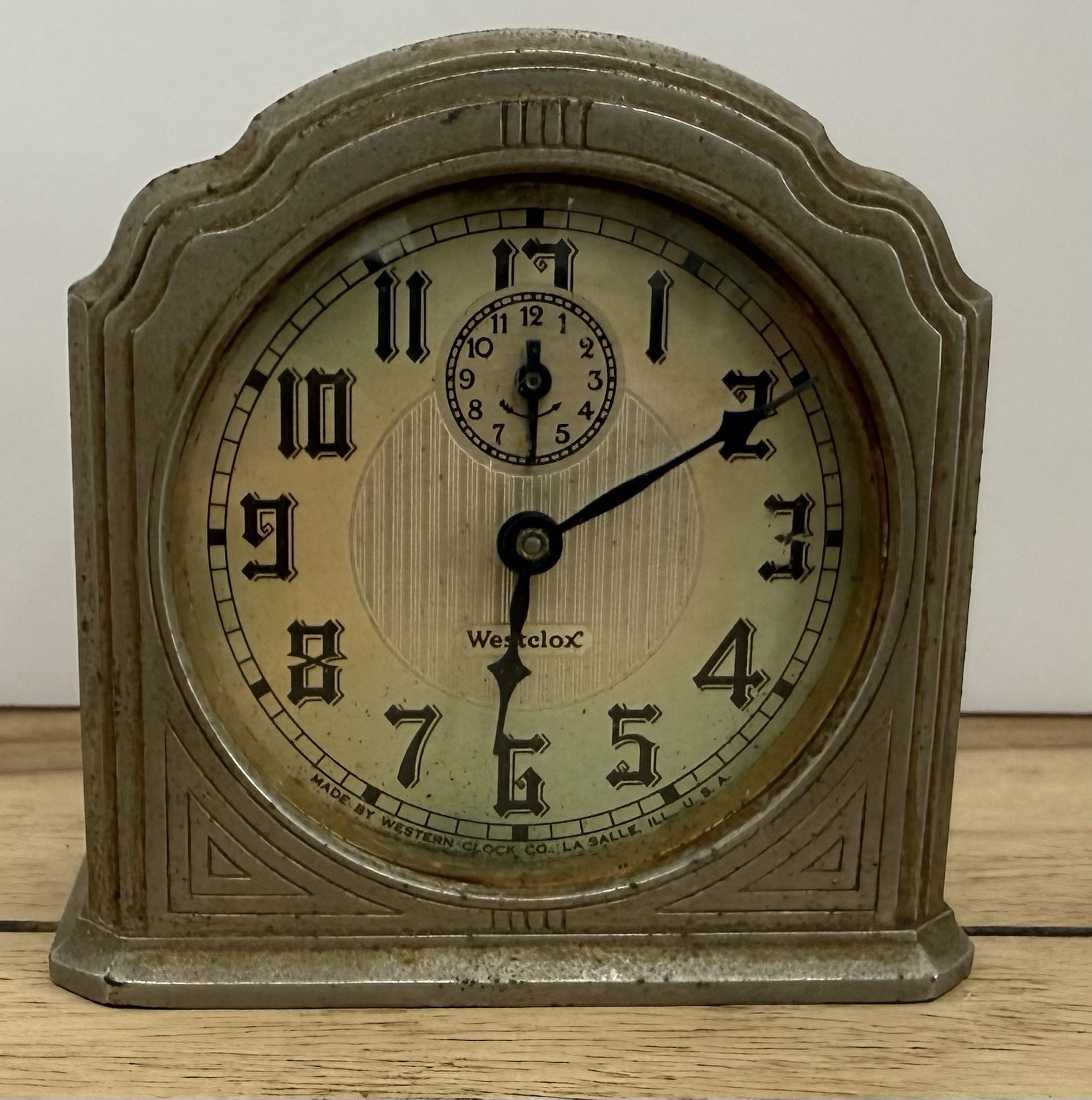 1930s Westclox La Salle Dura Case 61-C Nickel Art Deco Alarm Clock Parts Repair