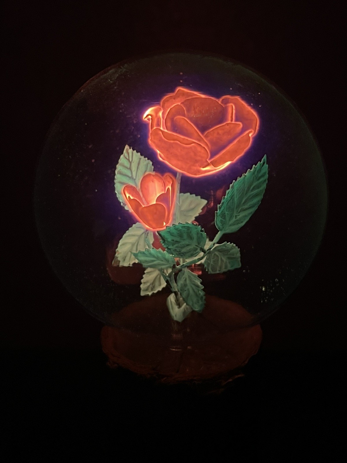 Antique Aerolux Rose Neon Glow Light Bulb Flower Art Deco night light, vintage Antique Aerolux Rose Neon Glow Light Bulb Flower Art Deco night light, vintage