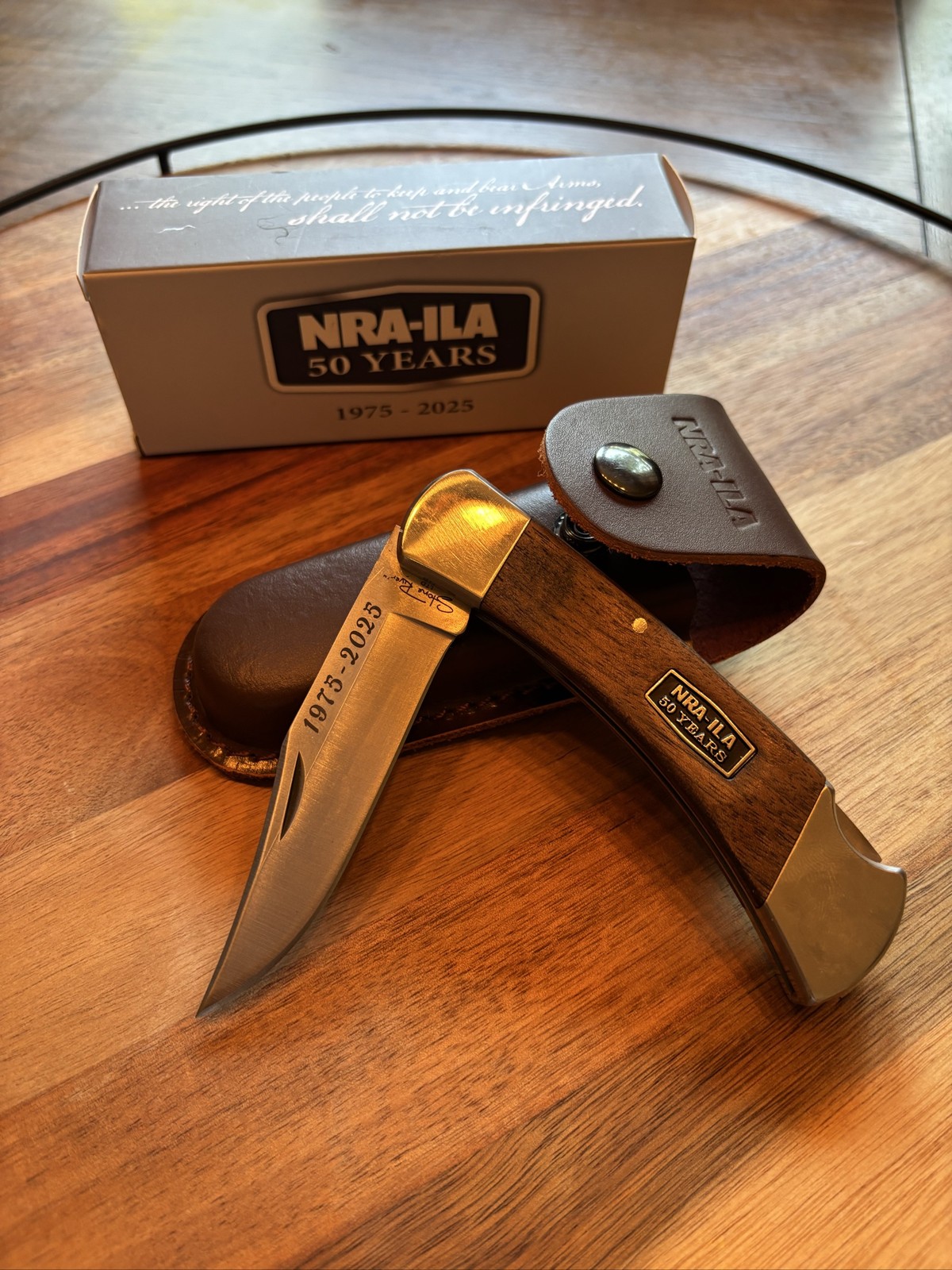 Stone River NRA-ILA 50th Anniversary Lockback Knife 1975-2025 w/ Sheath