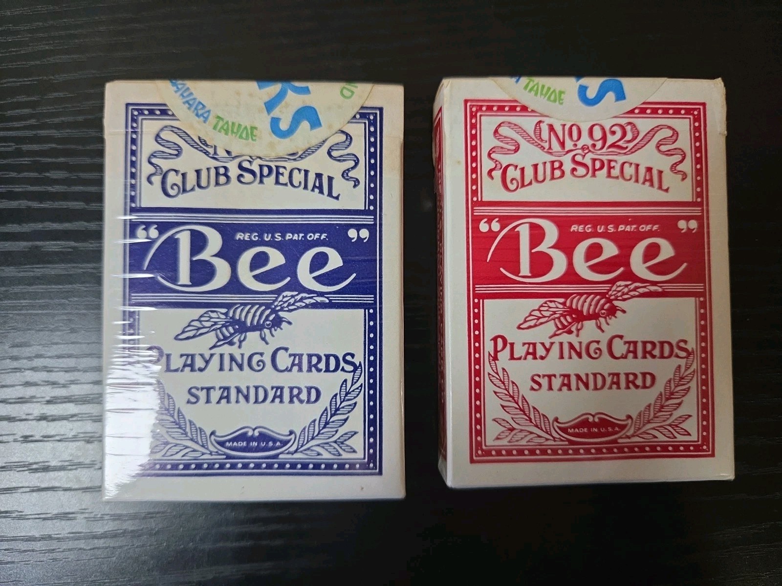 Vintage Red & Blue Bee Playing Cards No. 92 club Special Sealed Sahara Tahoe
