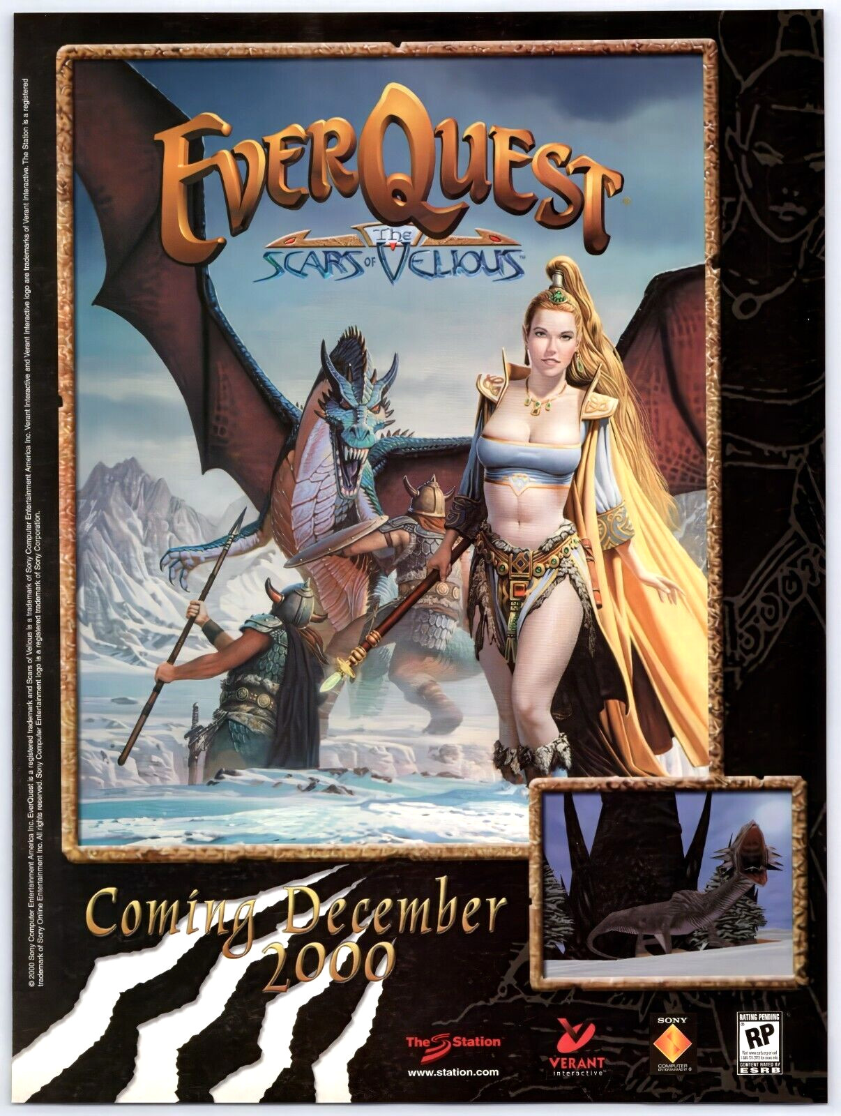 Everquest Scars Of The Velious - PC Game - Original Print Ad/Poster Promo 2000 Everquest Scars Of The Velious - PC Game - Original Print Ad/Poster Promo 2000