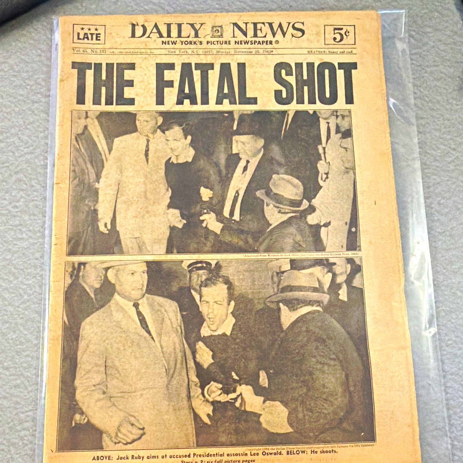 Vintage Nov 25, 1963 NY Daily News Vintage Nov 25, 1963 NY Daily News