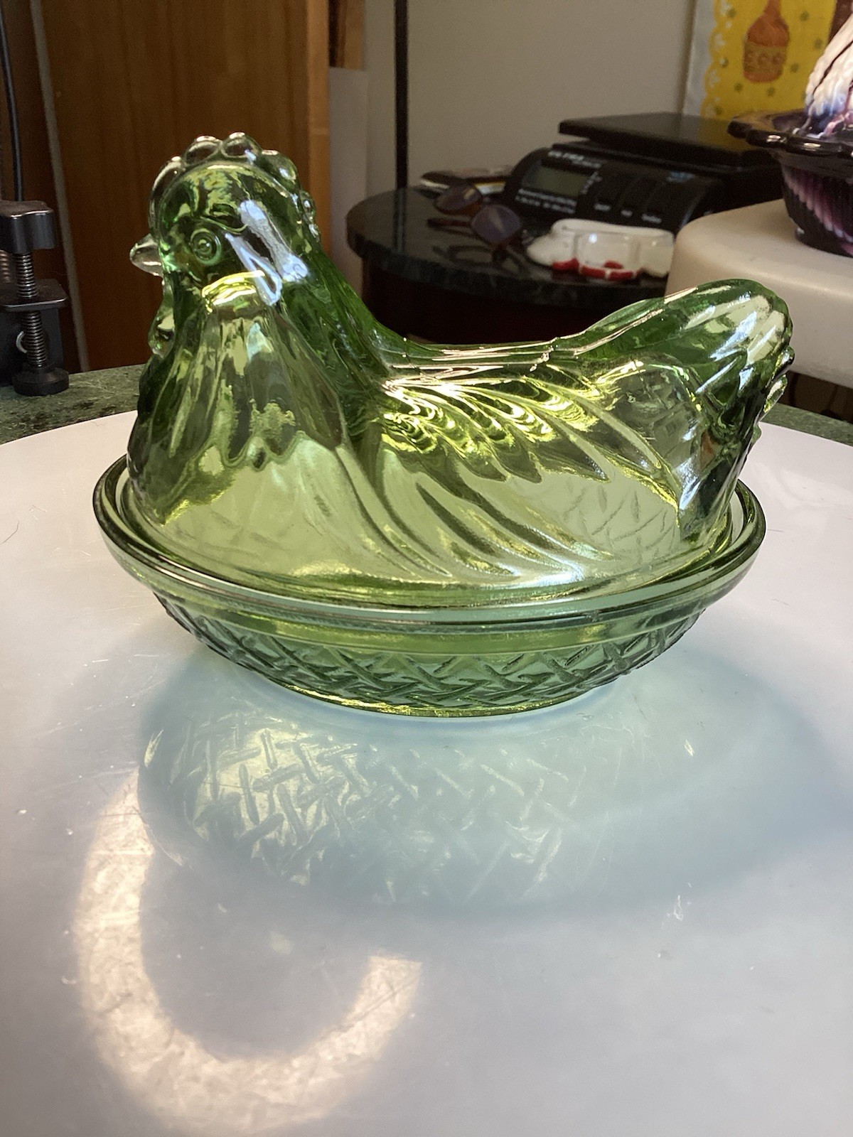 Vintage Hazel Atlas Green Hen On Nest Vintage Hazel Atlas Green Hen On Nest