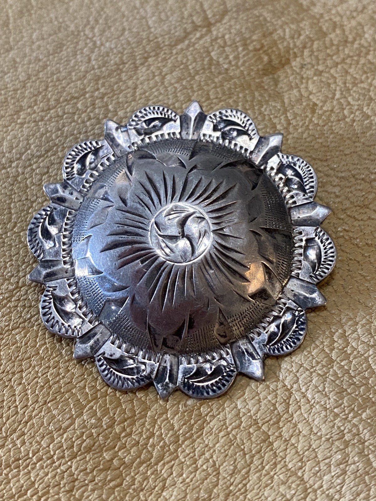 Vintage Vogt Sterling Silver screw Back Concho 