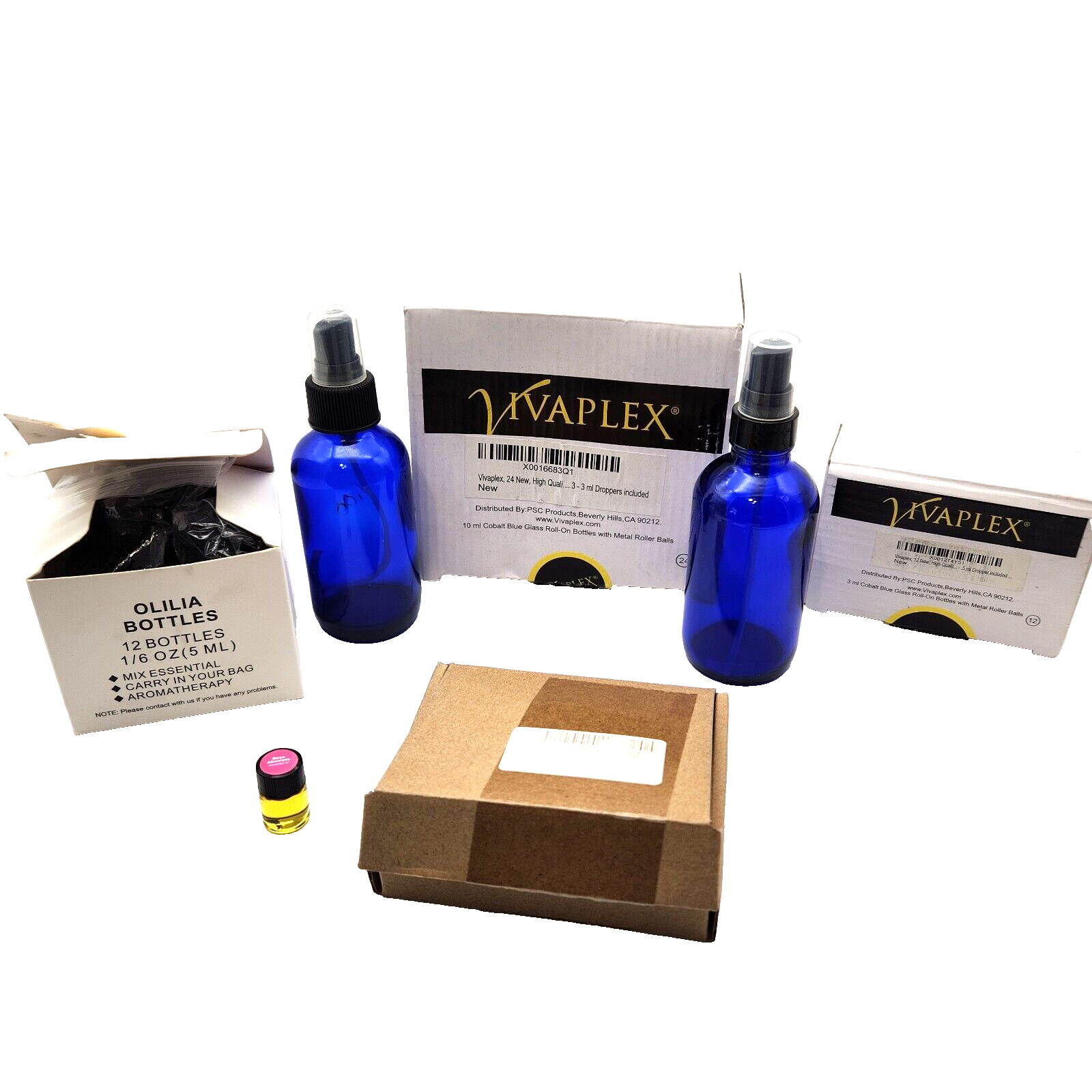 Perfume Making Bottles Vivaplex Cobalt Blue Amber Glass Olilia Essential Oil 