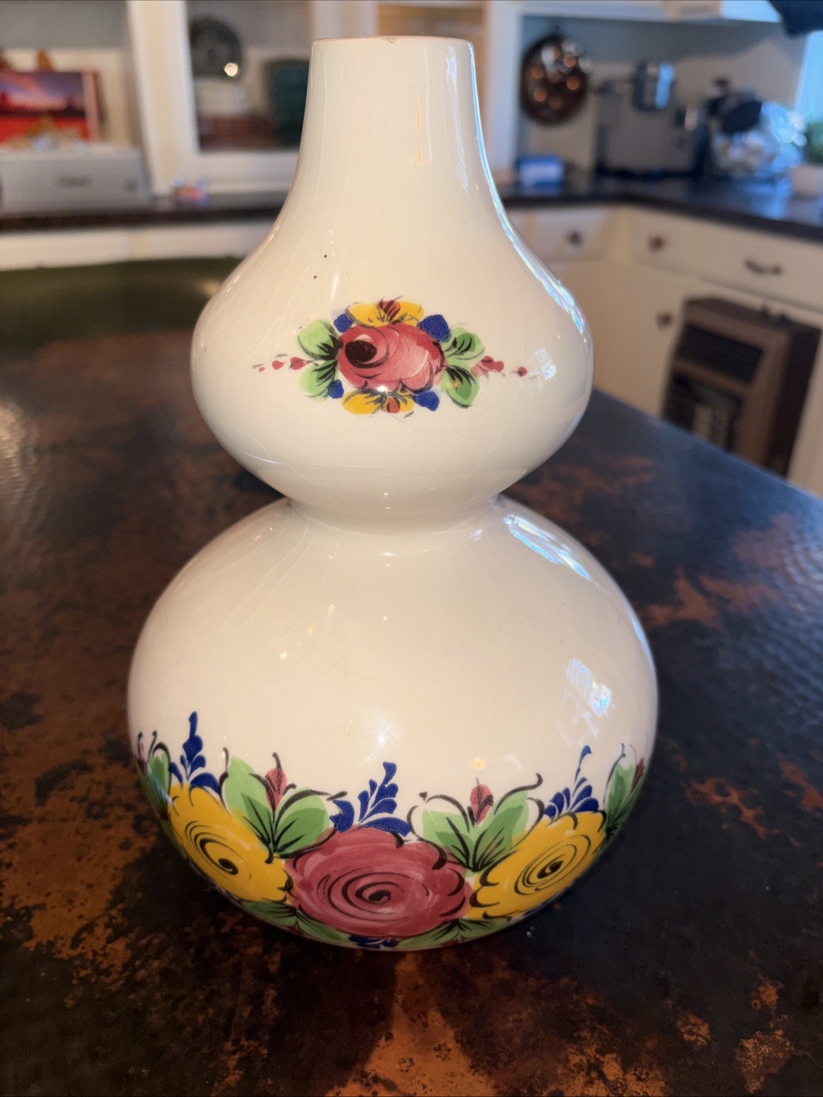 Vestal Alcobach Jug Vase Flowers Pot Belly Hand Painted Ceramic Pottery Portugal Vestal Alcobach Jug Vase Flowers Pot Belly Hand Painted Ceramic Pottery Portugal
