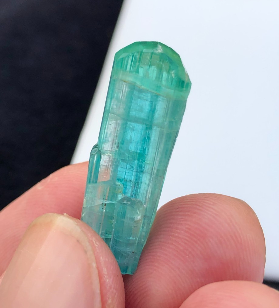 Natural Sky Blue Tourmaline Terminated Crystal Sourced from Afghanistan