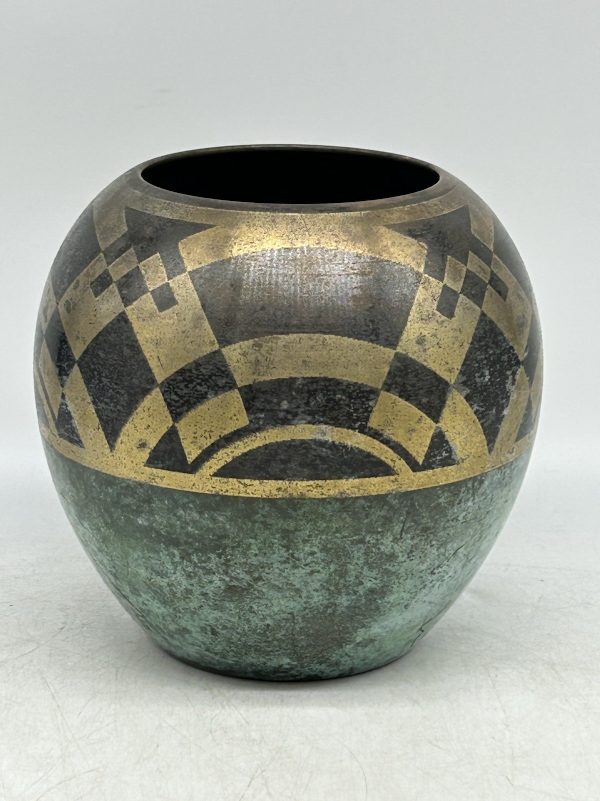 WMF Ikora Paul Haustein School, Brass and Metal, Germany, Geometric, 1930’s WMF Ikora Paul Haustein School, Brass and Metal, Germany, Geometric, 1930’s