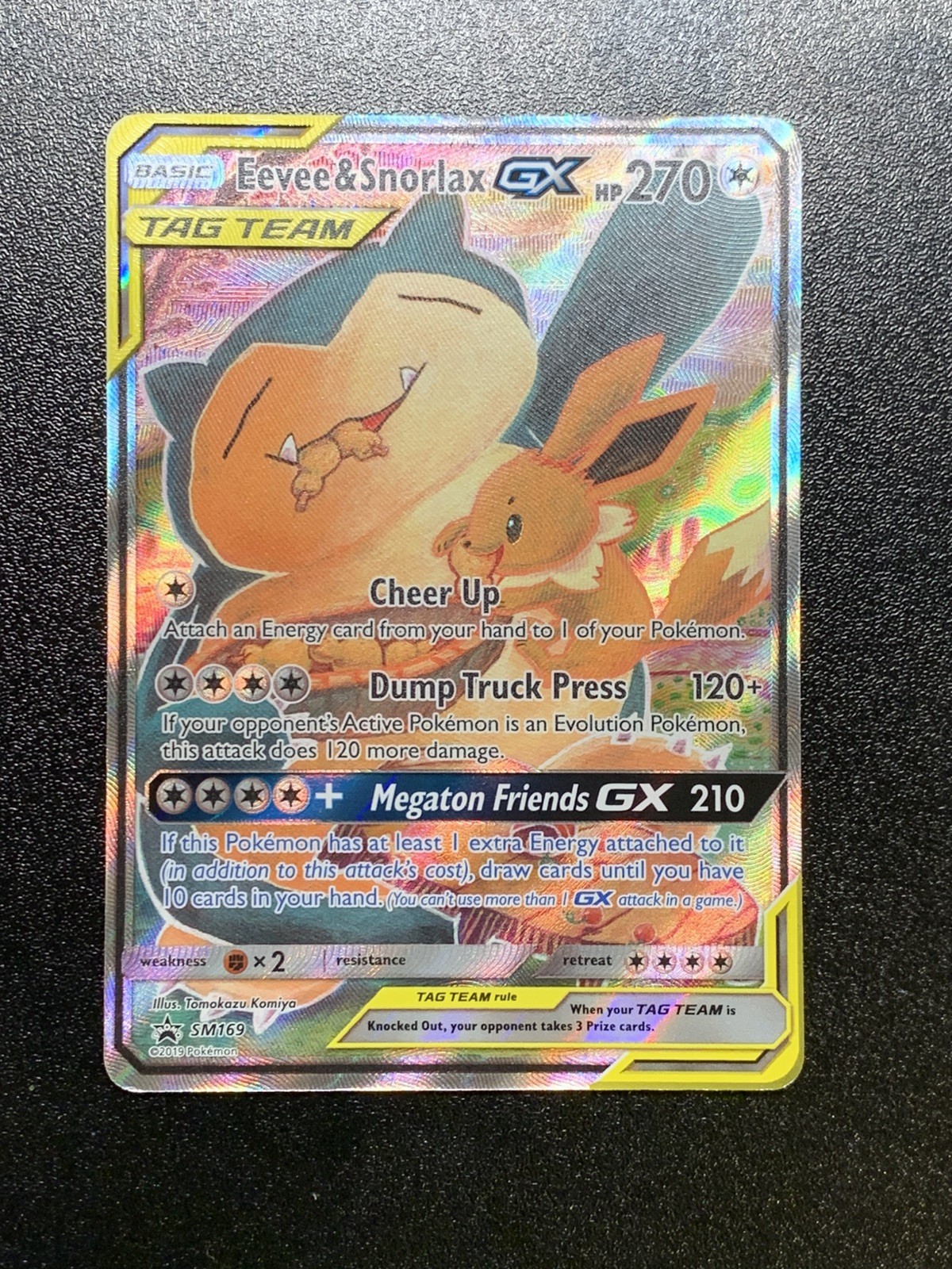 LP Eevee & Snorlax GX ULTRA RARE SM Tag Team Up SM169 Pokemon TCG Promo alt art