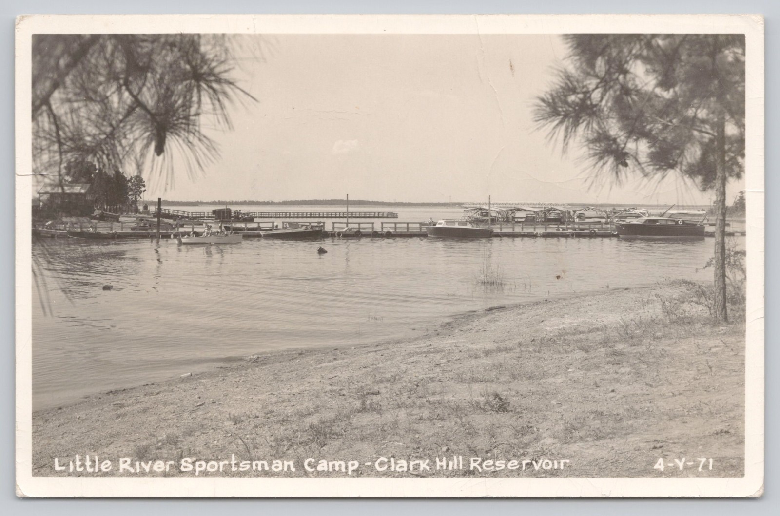 Little River Sportsman Camp Clark Hill Reservoir Lake SC RPPC Photo Postcard