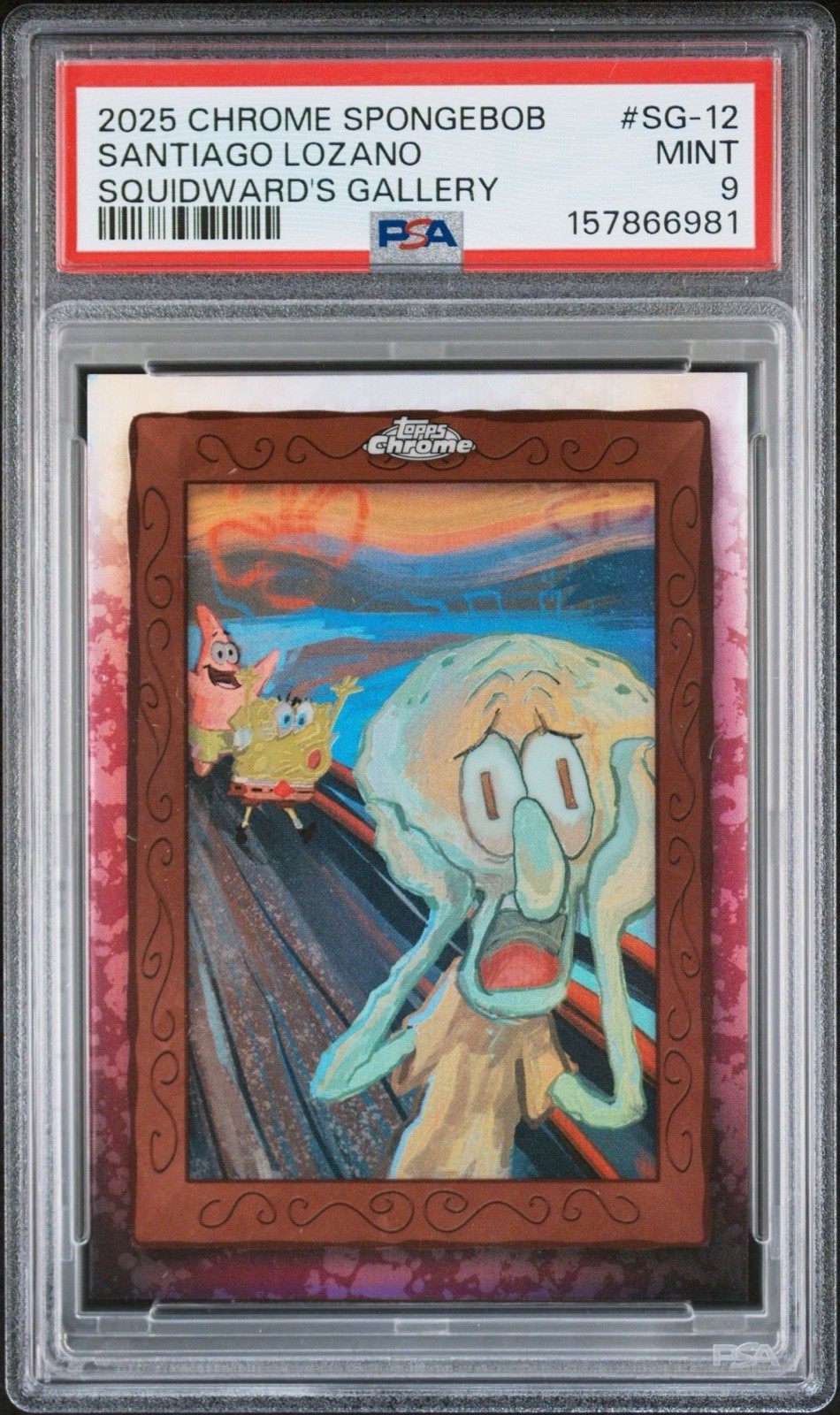 SQUIDWARD\'S GALLERY 2025 TOPPS CHROME SPONGEBOB 25TH SANTIAGO ENRIQUE LOZANO SQUIDWARD\'S GALLERY 2025 TOPPS CHROME SPONGEBOB 25TH SANTIAGO ENRIQUE LOZANO