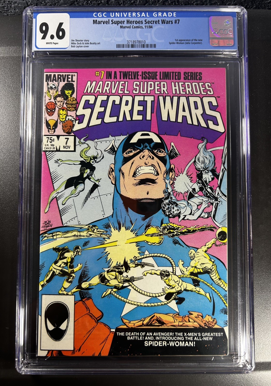 MARVEL SUPER HEROES SECRET WARS # 7 CGC 9.6 WHITE PAGES~ 1st NEW SPIDER-WOMAN MARVEL SUPER HEROES SECRET WARS # 7 CGC 9.6 WHITE PAGES~ 1st NEW SPIDER-WOMAN