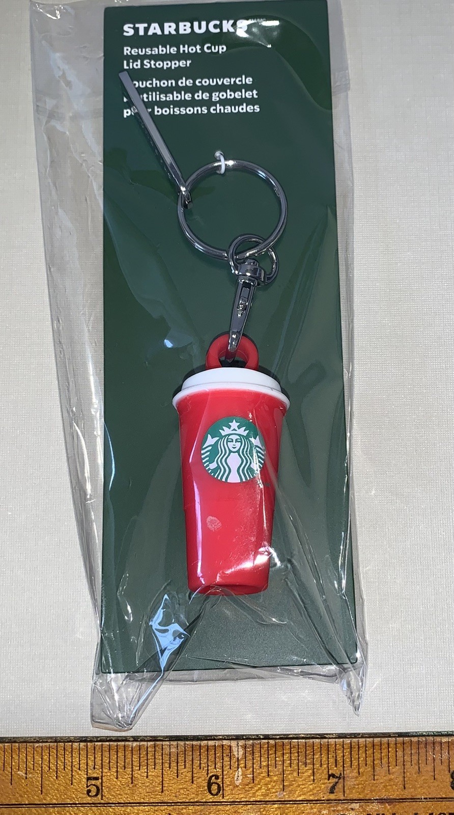 STARBUCKS Reusable Hot Cup Lid Stopper Red Cup - Keychain, 2025 - STARBUCKS Reusable Hot Cup Lid Stopper Red Cup - Keychain, 2025 -