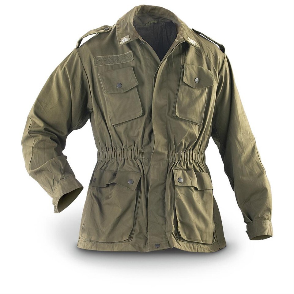 Authentic Italian Army OD Green Combat Field Jacket Shirt Parka Military Small Authentic Italian Army OD Green Combat Field Jacket Shirt Parka Military Small