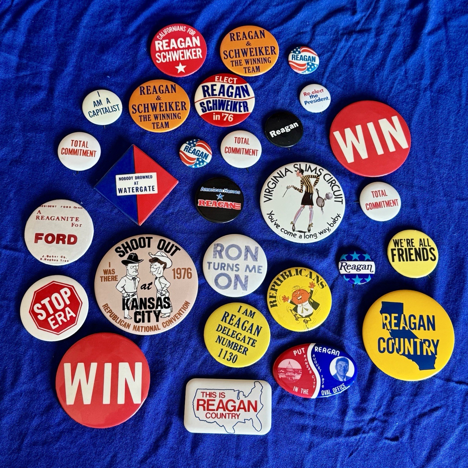 Vintage Ronald Reagan Political Button Lot 1976 RNC Convention Schweiker 27 Pins Vintage Ronald Reagan Political Button Lot 1976 RNC Convention Schweiker 27 Pins