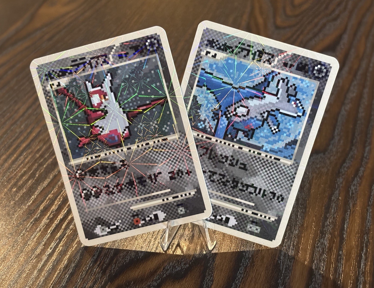 Pokemon Rare Pixel Latios Latias Firework Holo Fan Art Custom Non TCG -Popo Pack